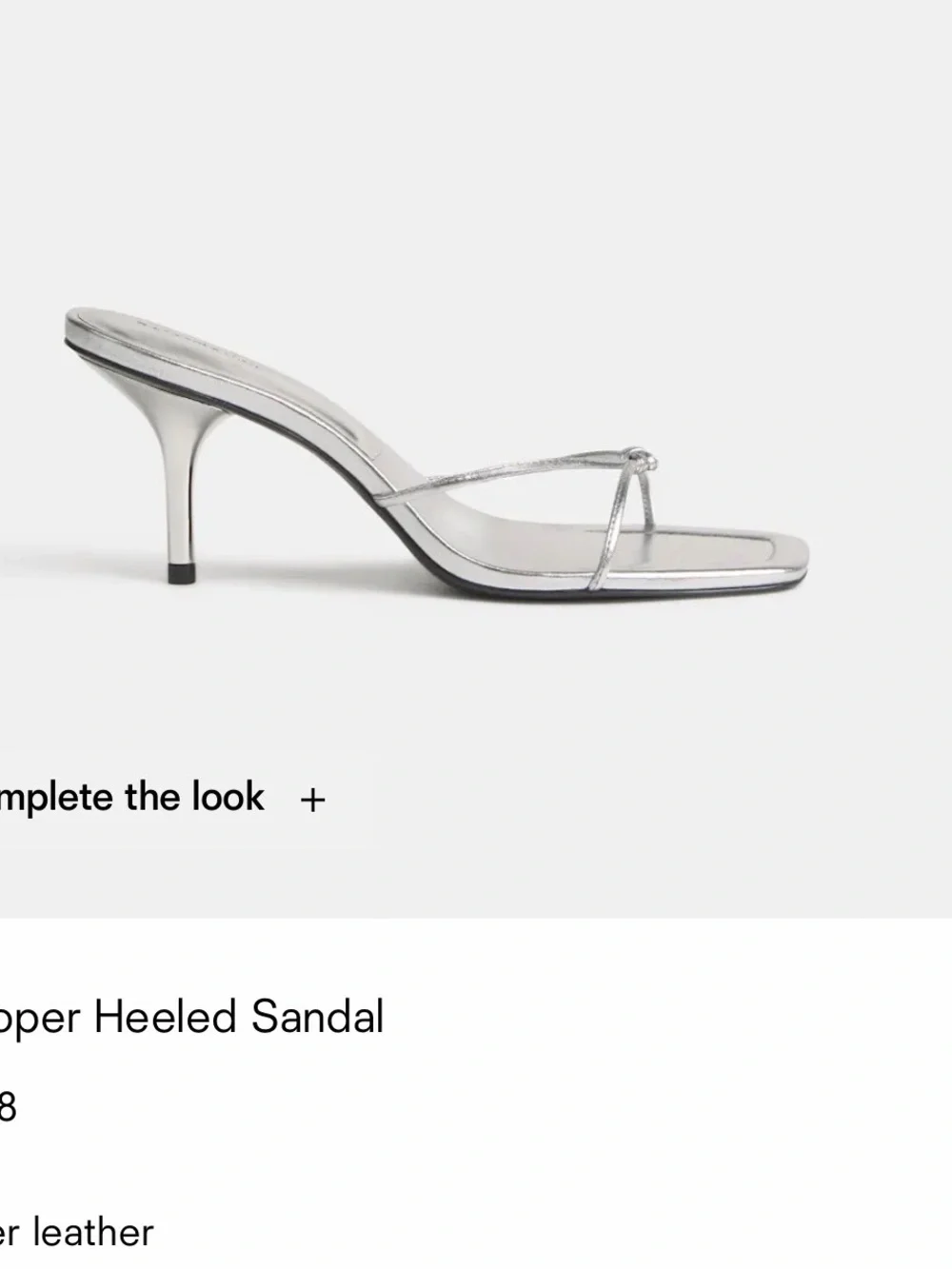 Reformation Metallic Silver Knot Toe Stiletto Mule